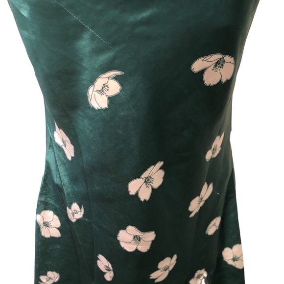 Princess Polly Ultra Mini Dress Floral Print Size 2 Green White Fall Collars - Picture 5 of 8